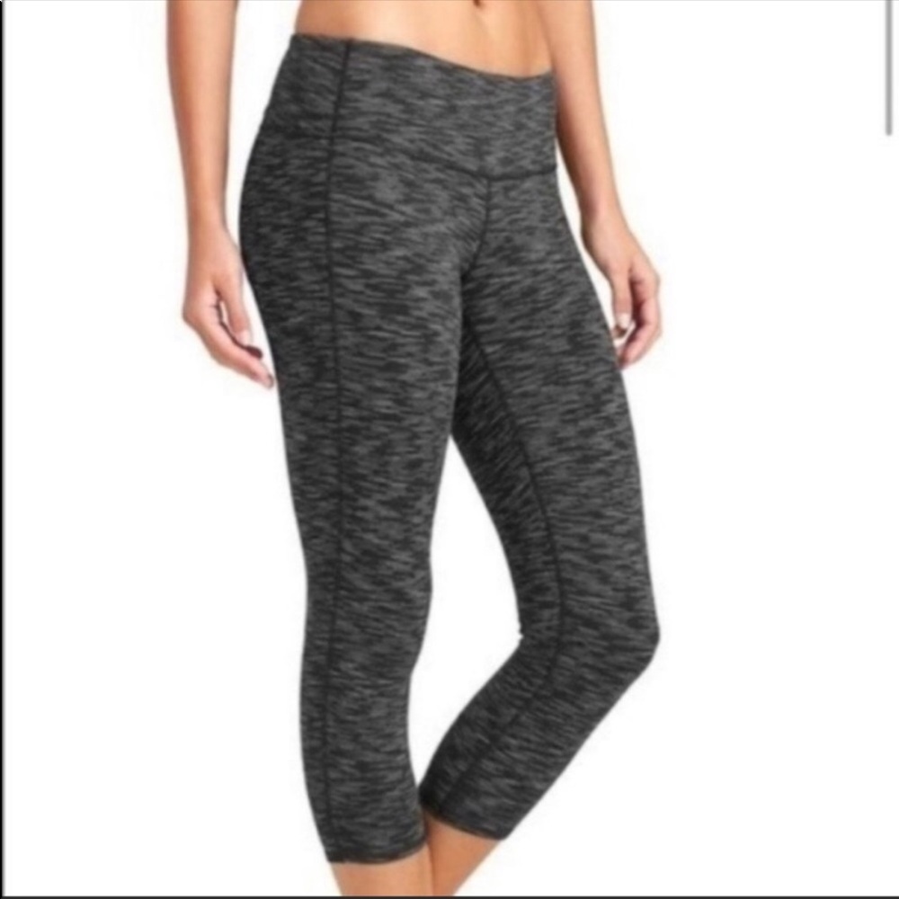 Athleta Striped Gray Capri Leggings